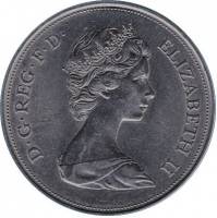 (№1972km917a) Монета Великобритания 1972 год 25 Pence (Королевская Серебряная Годовщина Свадьбы - Се